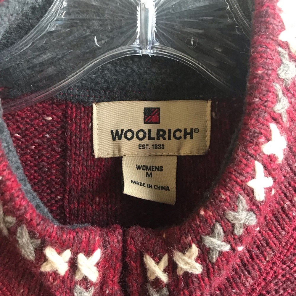 Woolrich Sleeveless Sweater Vest Ruby Heather Size Medium Zip Up - Picture 5 of 7